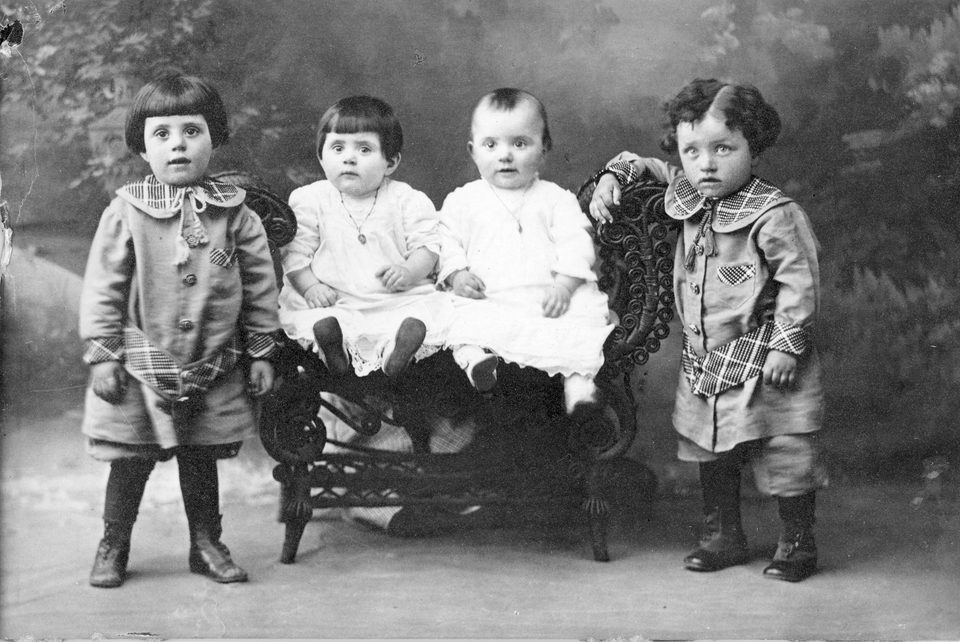 Studio portrait of four DiLoreto children around 1919