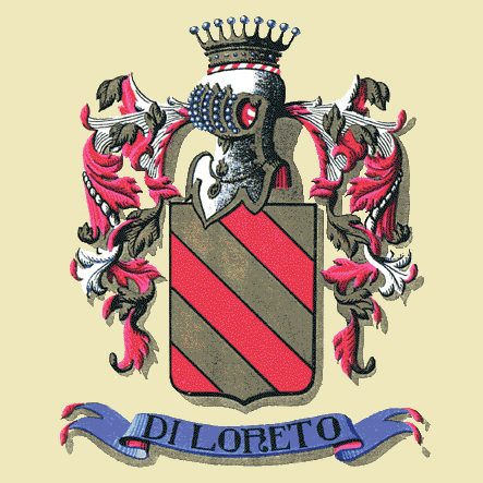Illustrated DiLoreto family coat of arms