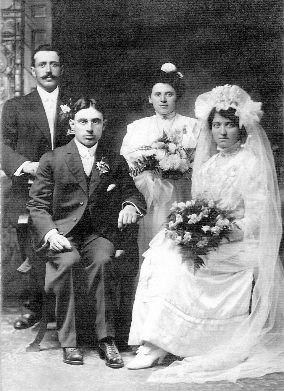 Gaetano D'Amico and Cleonice DiLoreto with Remo and Marianna DiLoreto at the wedding on August 23, 1913
